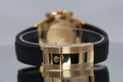 Rolex Daytona Oysterflex 116518LN 18K Yellow Gold Black Diamond Dial B&P 2019